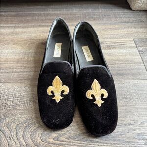 Vintage Unisa Black Velvet Loafers